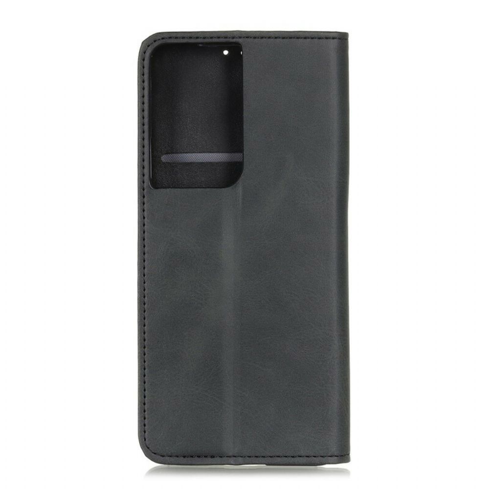 Bescherming Hoesje voor Samsung Galaxy S21 Ultra 5G Folio-hoesje Vintage Splitleer