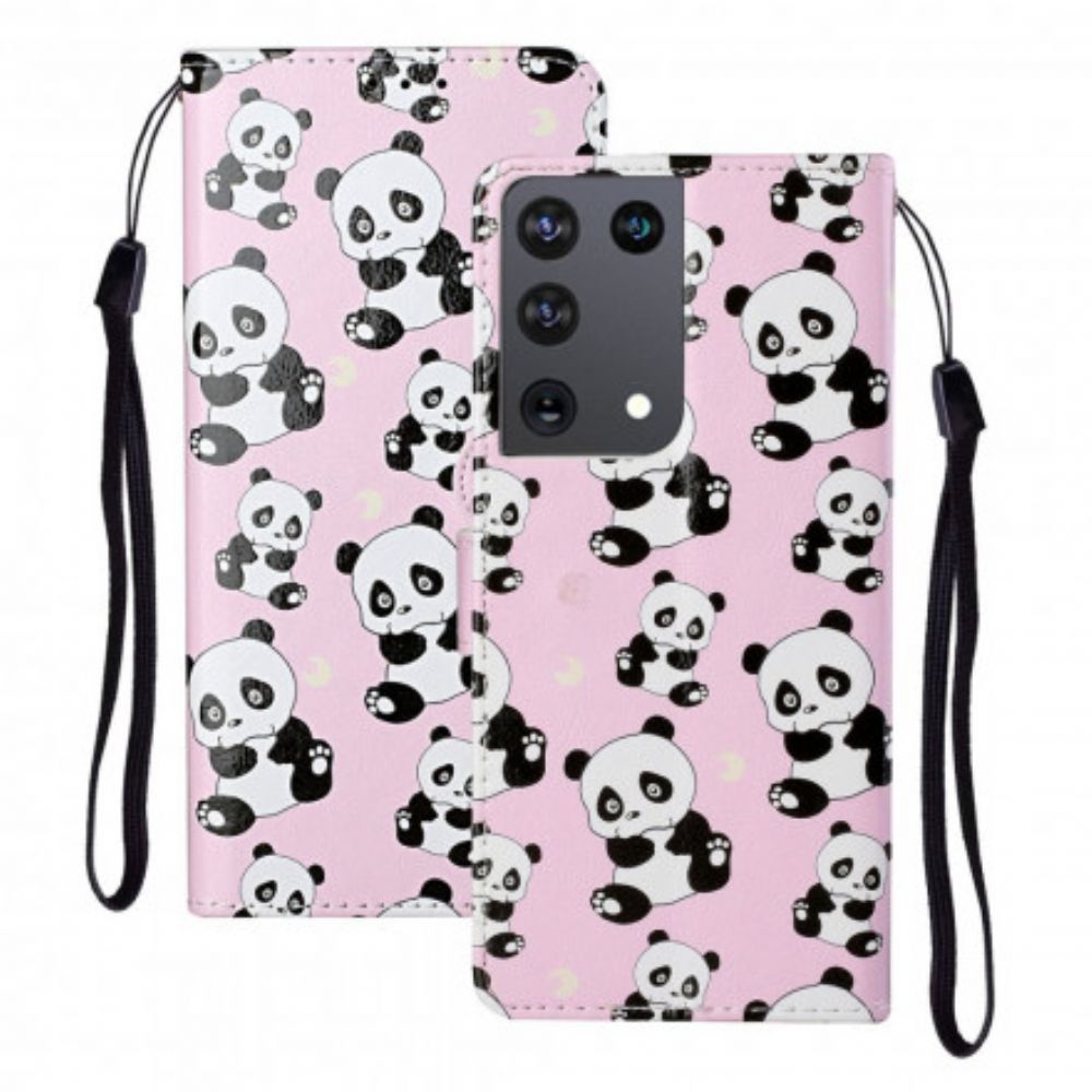 Flip Case voor Samsung Galaxy S21 Ultra 5G Alle Panda's