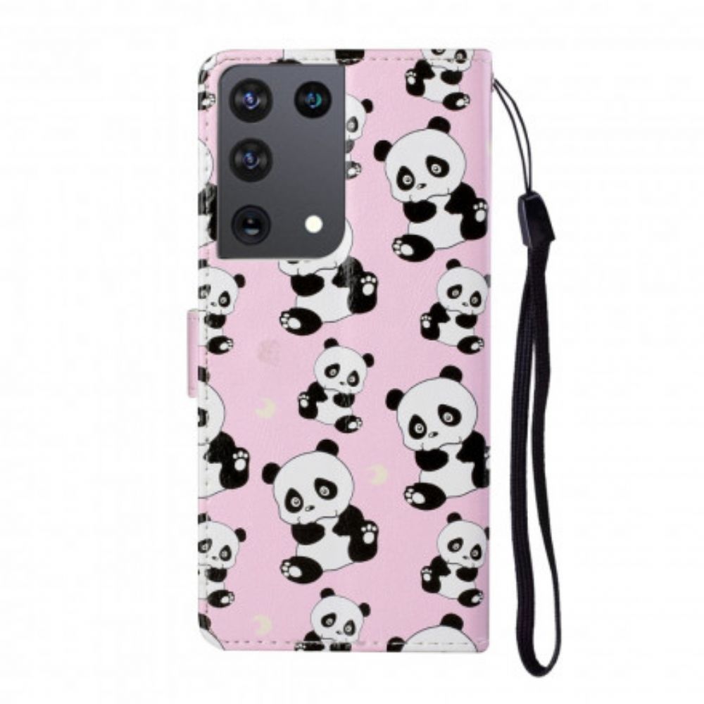 Flip Case voor Samsung Galaxy S21 Ultra 5G Alle Panda's