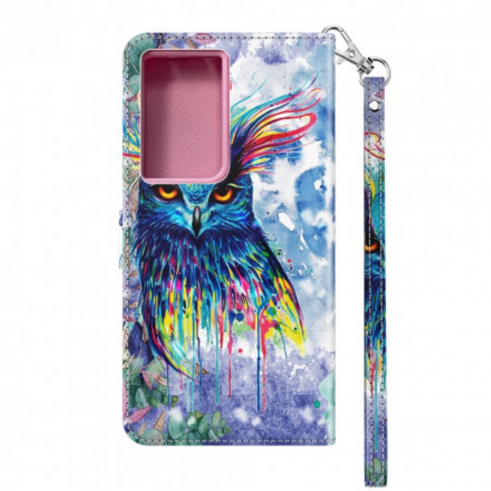 Flip Case voor Samsung Galaxy S21 Ultra 5G Aquarel Vogel