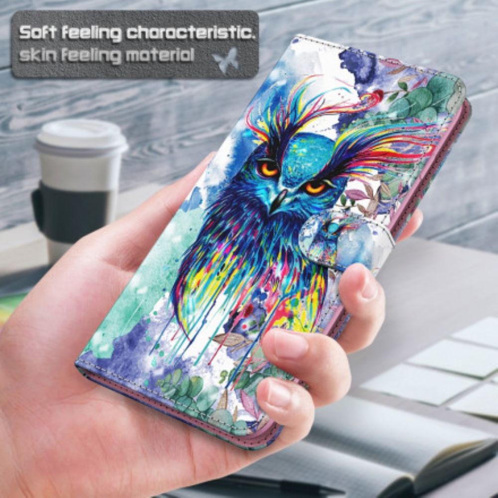 Flip Case voor Samsung Galaxy S21 Ultra 5G Aquarel Vogel