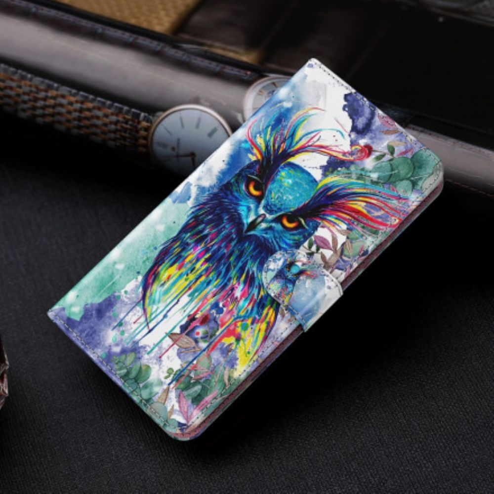 Flip Case voor Samsung Galaxy S21 Ultra 5G Aquarel Vogel