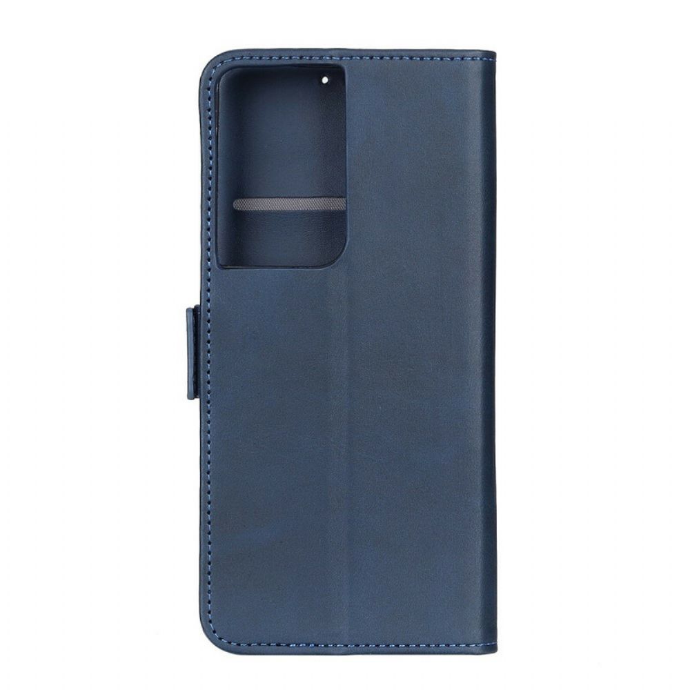 Flip Case voor Samsung Galaxy S21 Ultra 5G Folio-hoesje Dubbele Klep