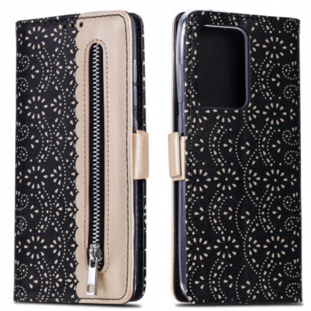 Flip Case voor Samsung Galaxy S21 Ultra 5G Met Ketting Kanten Portemonnee Met Bandjes