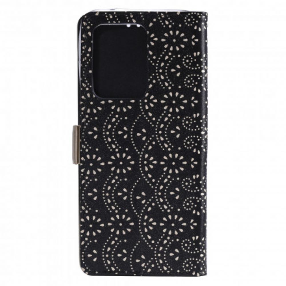 Flip Case voor Samsung Galaxy S21 Ultra 5G Met Ketting Kanten Portemonnee Met Bandjes