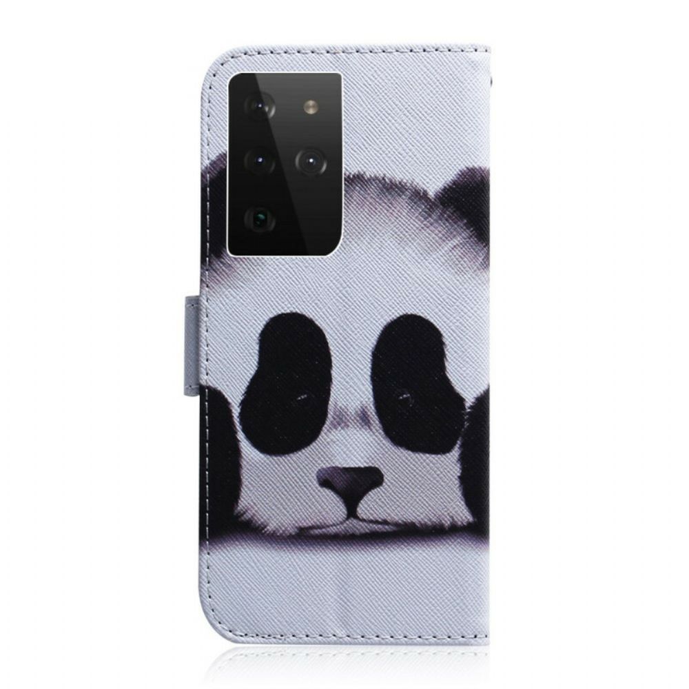 Flip Case voor Samsung Galaxy S21 Ultra 5G Pandagezicht