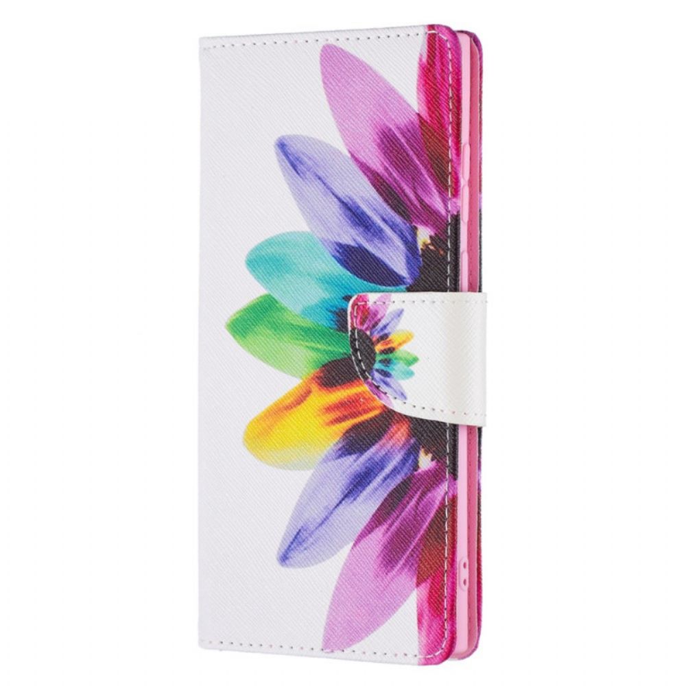 Folio-hoesje voor Samsung Galaxy S21 Ultra 5G Aquarel Bloem