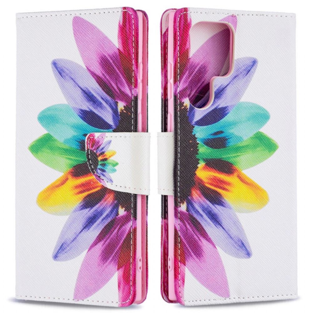 Folio-hoesje voor Samsung Galaxy S21 Ultra 5G Aquarel Bloem