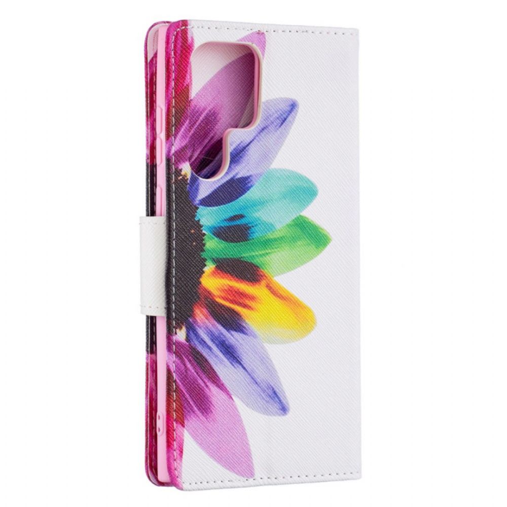 Folio-hoesje voor Samsung Galaxy S21 Ultra 5G Aquarel Bloem