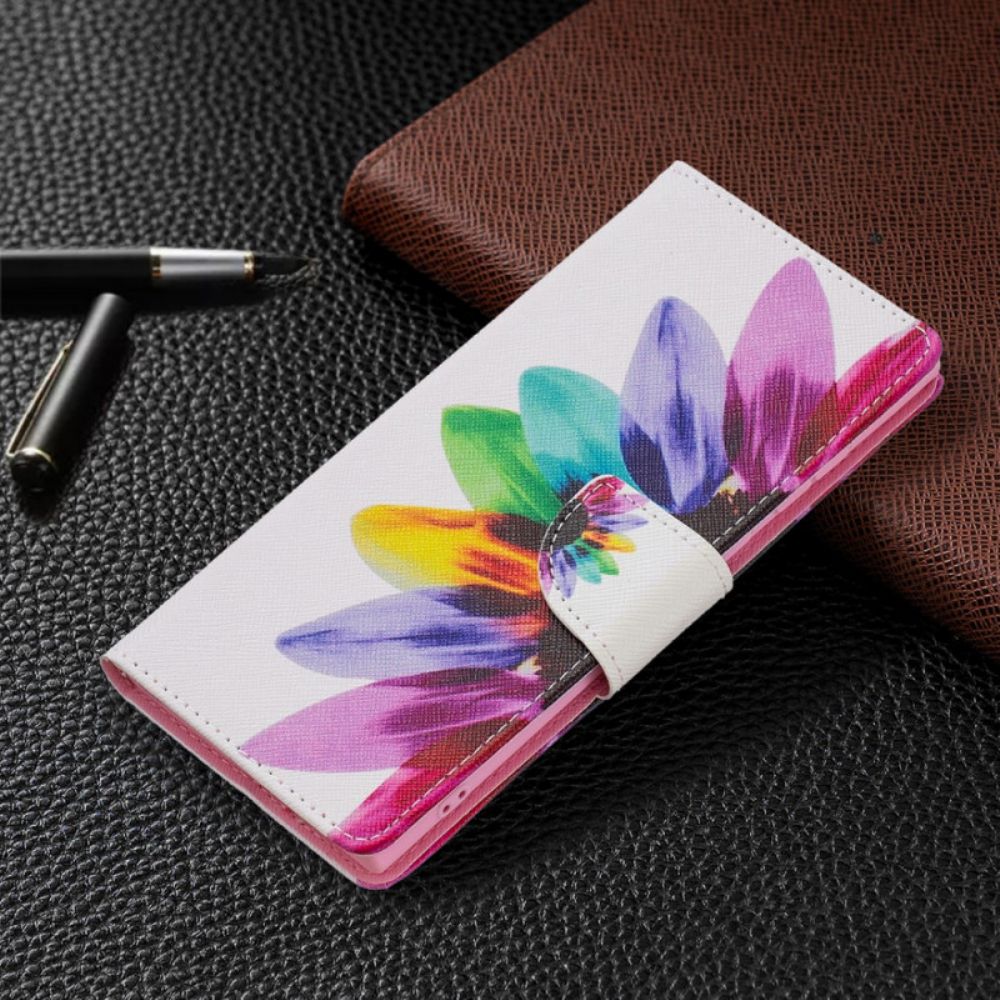 Folio-hoesje voor Samsung Galaxy S21 Ultra 5G Aquarel Bloem