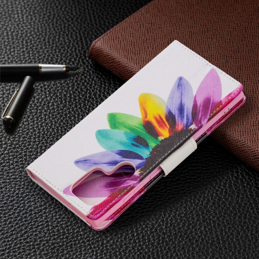 Folio-hoesje voor Samsung Galaxy S21 Ultra 5G Aquarel Bloem