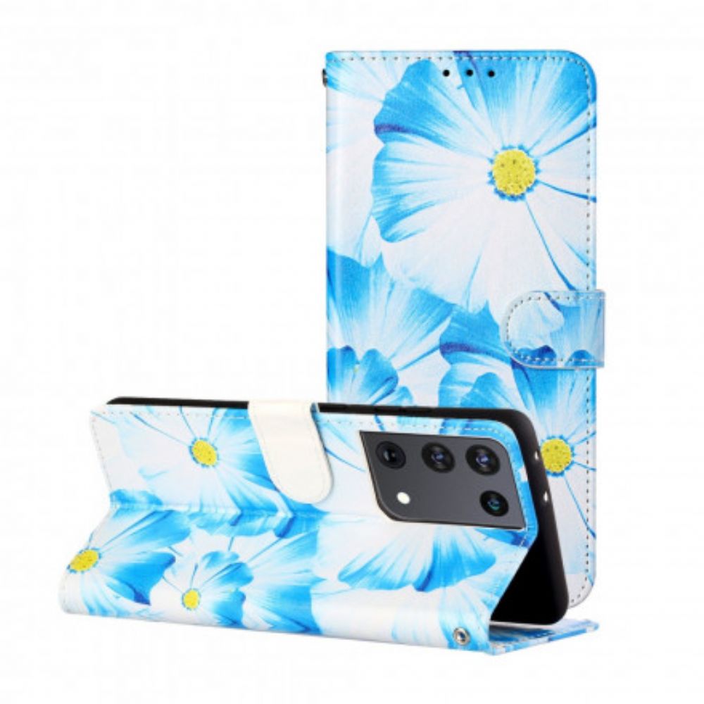 Folio-hoesje voor Samsung Galaxy S21 Ultra 5G Bloemen Waanzin