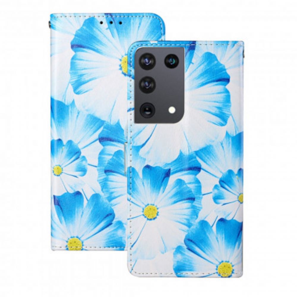 Folio-hoesje voor Samsung Galaxy S21 Ultra 5G Bloemen Waanzin