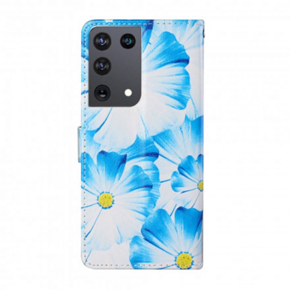 Folio-hoesje voor Samsung Galaxy S21 Ultra 5G Bloemen Waanzin