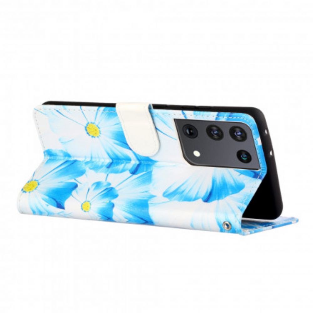 Folio-hoesje voor Samsung Galaxy S21 Ultra 5G Bloemen Waanzin