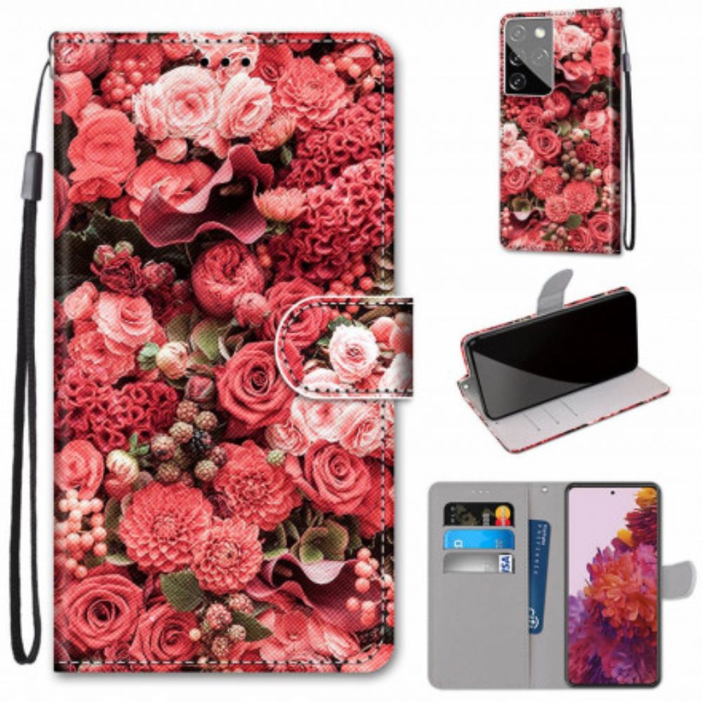 Folio-hoesje voor Samsung Galaxy S21 Ultra 5G Bloemromantiek