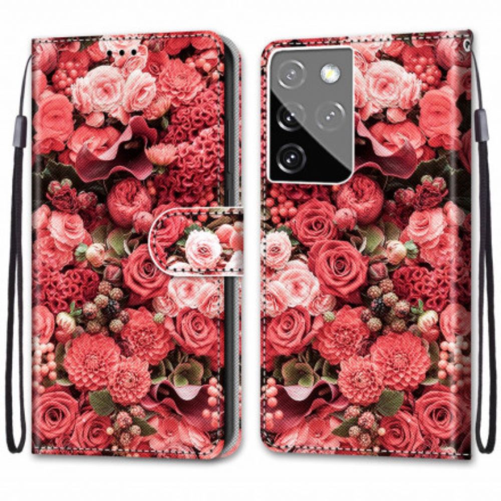 Folio-hoesje voor Samsung Galaxy S21 Ultra 5G Bloemromantiek