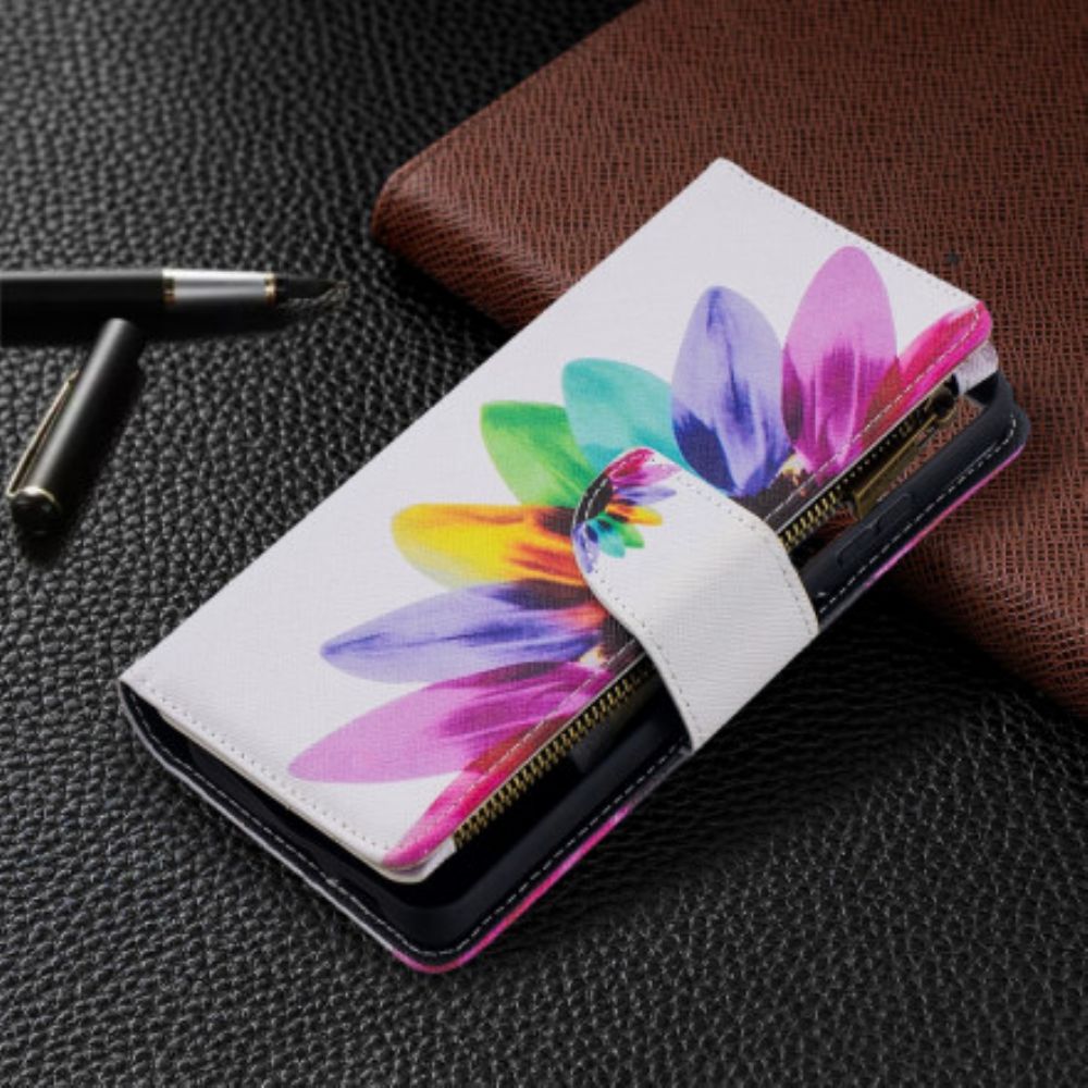 Folio-hoesje voor Samsung Galaxy S21 Ultra 5G Bloemzak Met Rits