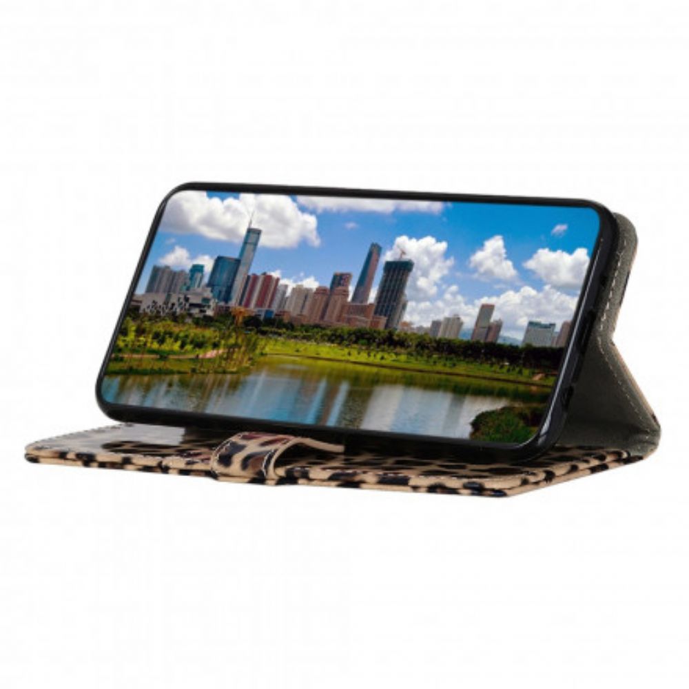 Folio-hoesje voor Samsung Galaxy S21 Ultra 5G Enkele Luipaard