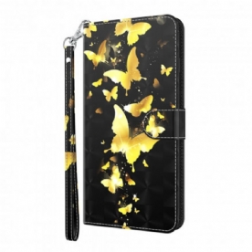 Folio-hoesje voor Samsung Galaxy S21 Ultra 5G Gele Vlinders