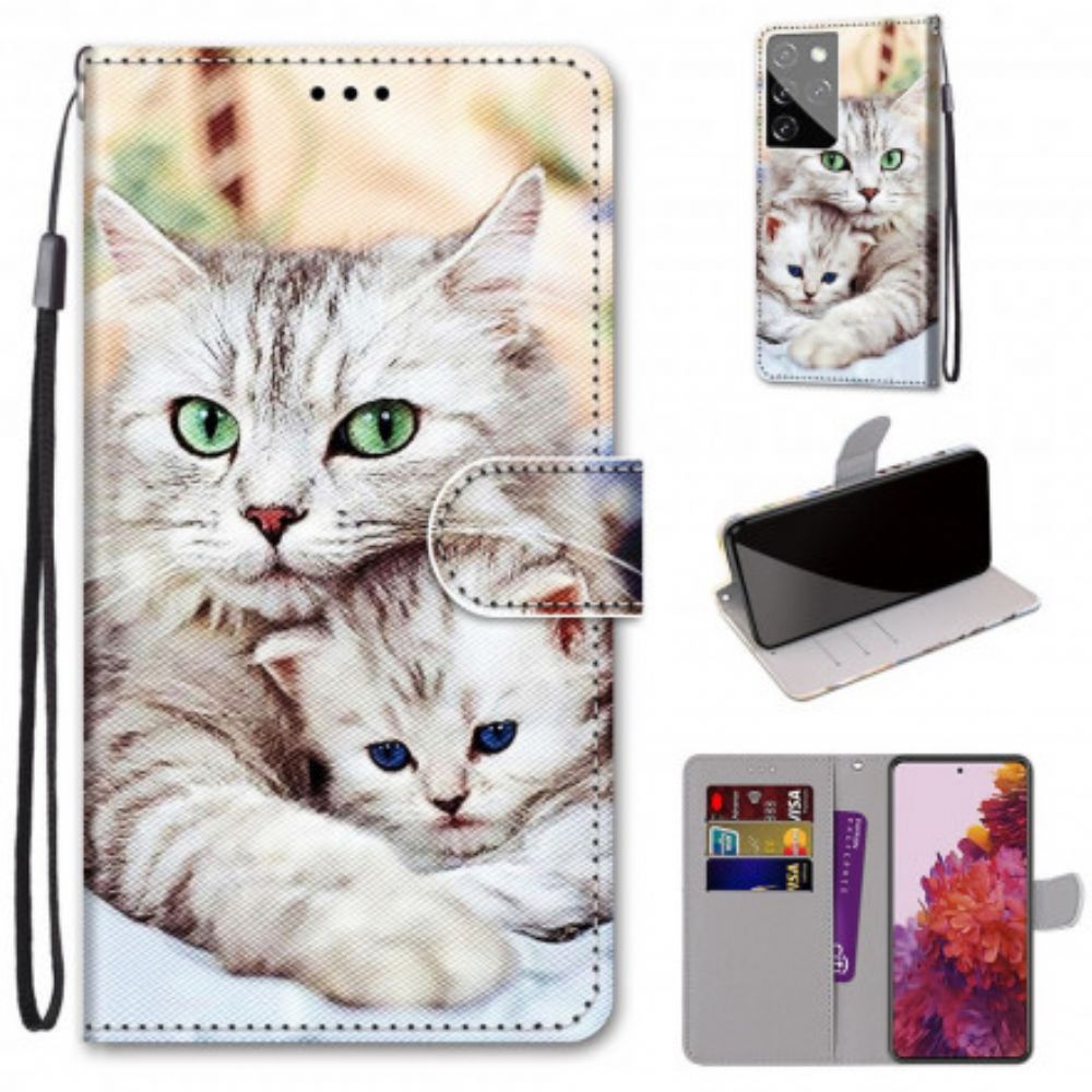 Folio-hoesje voor Samsung Galaxy S21 Ultra 5G Kattenfamilie