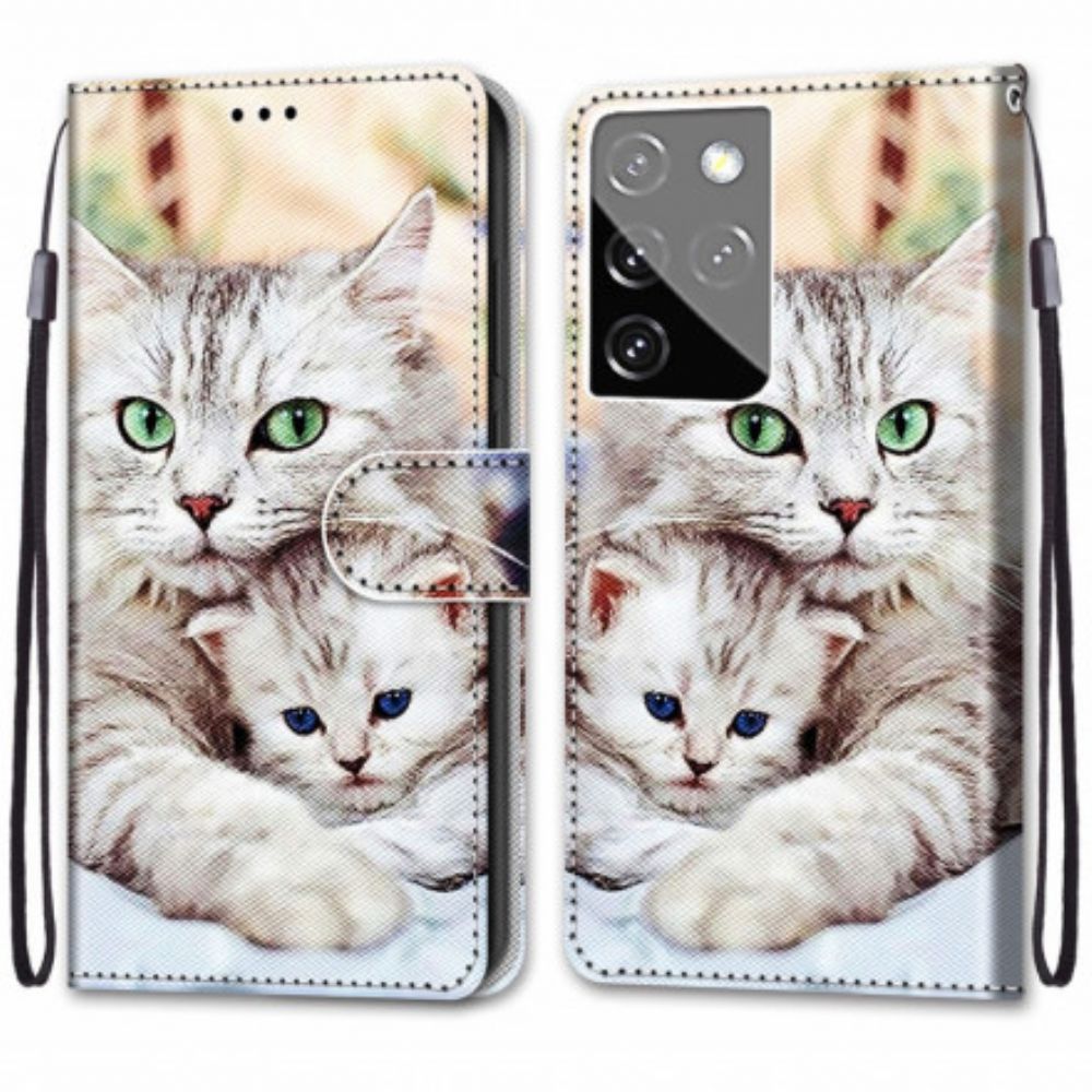 Folio-hoesje voor Samsung Galaxy S21 Ultra 5G Kattenfamilie