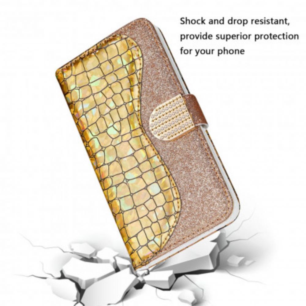 Folio-hoesje voor Samsung Galaxy S21 Ultra 5G Kroon Diamanten