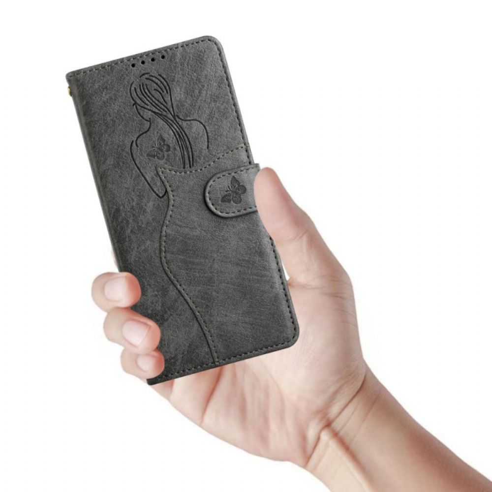 Folio-hoesje voor Samsung Galaxy S21 Ultra 5G Kunstleer Silhouet