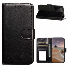 Folio-hoesje voor Samsung Galaxy S21 Ultra 5G Leren Stijl Omkeerbare Sluiting