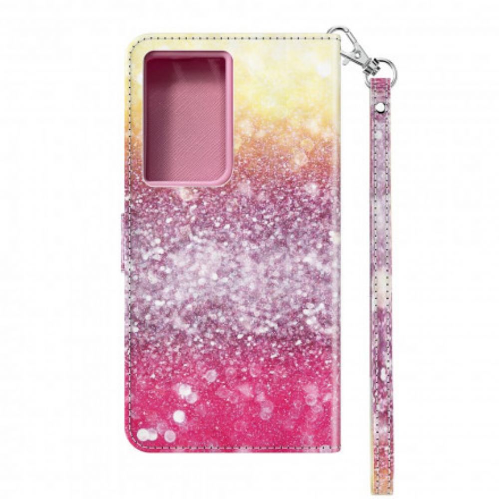 Folio-hoesje voor Samsung Galaxy S21 Ultra 5G Magenta Glitterverloop