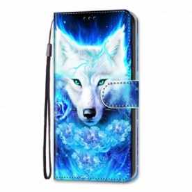 Folio-hoesje voor Samsung Galaxy S21 Ultra 5G Magische Wolf