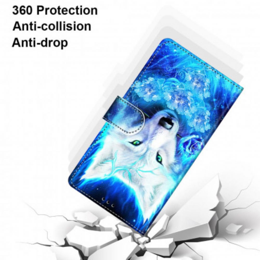 Folio-hoesje voor Samsung Galaxy S21 Ultra 5G Magische Wolf