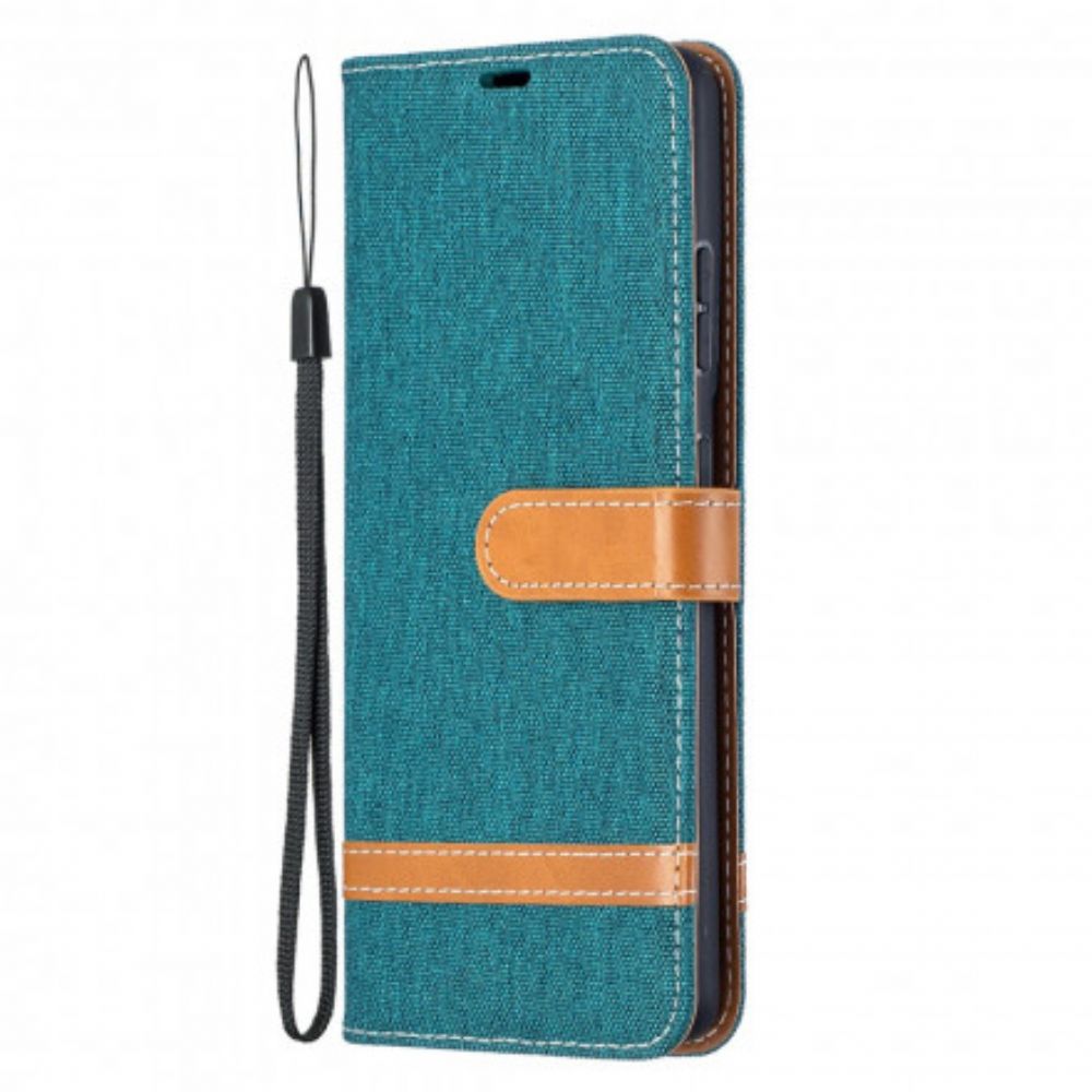 Folio-hoesje voor Samsung Galaxy S21 Ultra 5G Met Ketting Band Met Stof En Leereffect