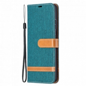 Folio-hoesje voor Samsung Galaxy S21 Ultra 5G Met Ketting Band Met Stof En Leereffect