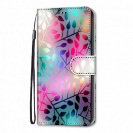 Folio-hoesje voor Samsung Galaxy S21 Ultra 5G Neonbladeren