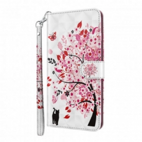 Folio-hoesje voor Samsung Galaxy S21 Ultra 5G Roze Boom