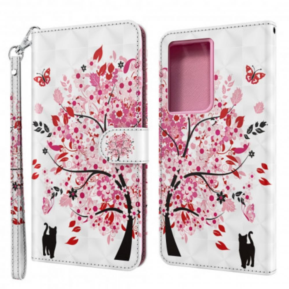 Folio-hoesje voor Samsung Galaxy S21 Ultra 5G Roze Boom