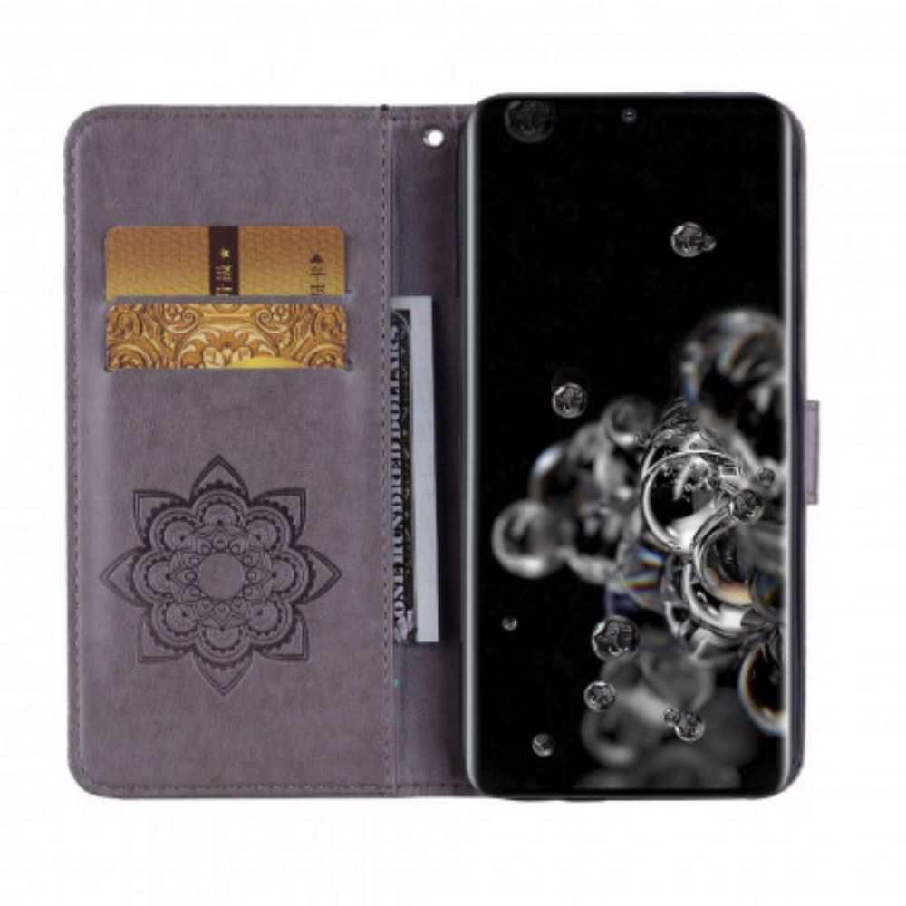 Folio-hoesje voor Samsung Galaxy S21 Ultra 5G Uil Mandala En Charm