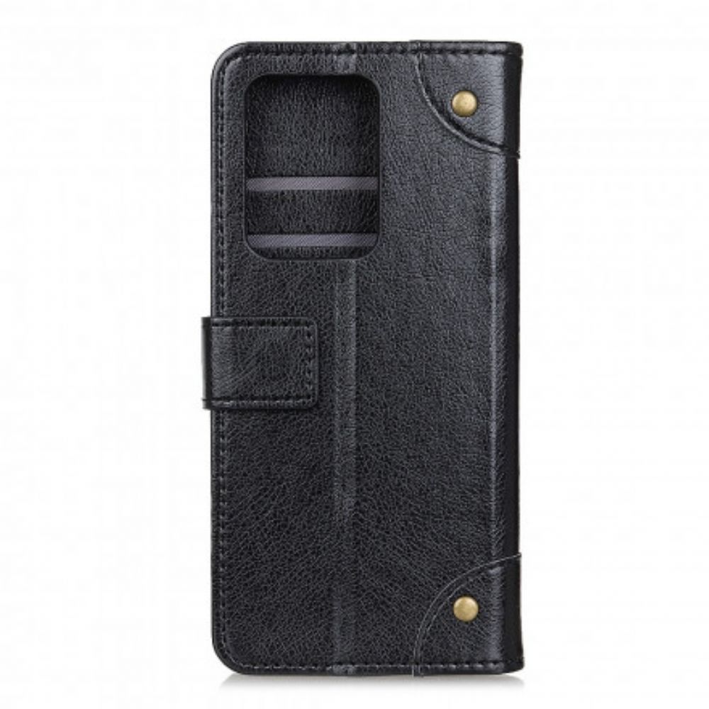 Folio-hoesje voor Samsung Galaxy S21 Ultra 5G Vintage Nappaleereffect