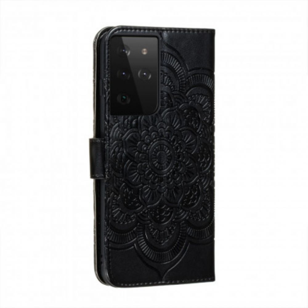 Folio-hoesje voor Samsung Galaxy S21 Ultra 5G Volledige Mandala