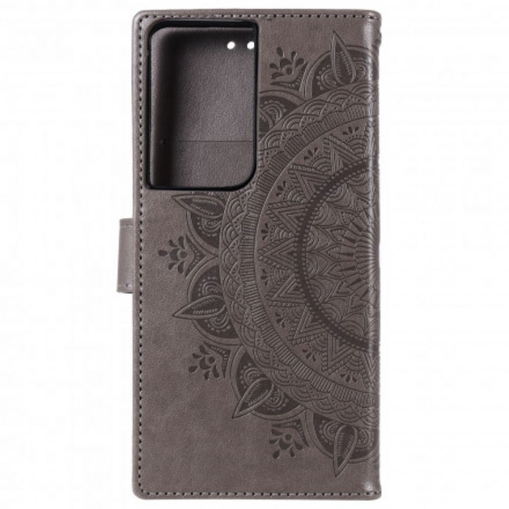 Folio-hoesje voor Samsung Galaxy S21 Ultra 5G Zonnemandala