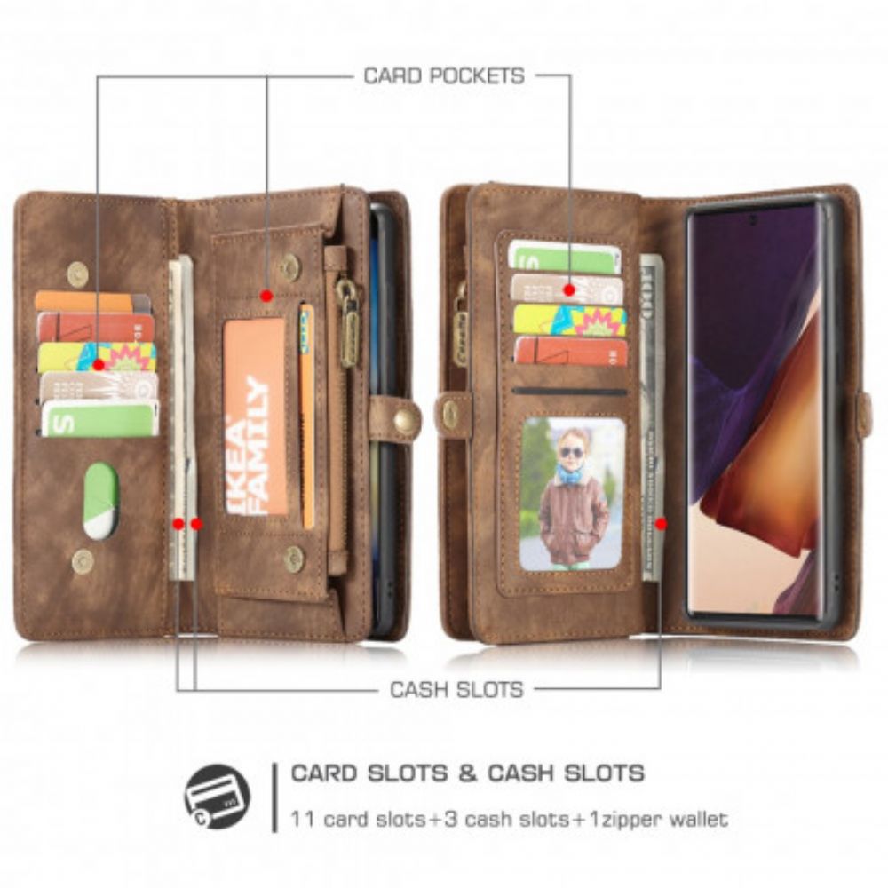 Hoesje Folio-hoesje voor Samsung Galaxy S21 Ultra 5G Caseme Afneembaar