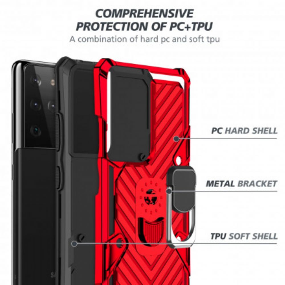 Hoesje voor Samsung Galaxy S21 Ultra 5G Afneembare Ringsteun