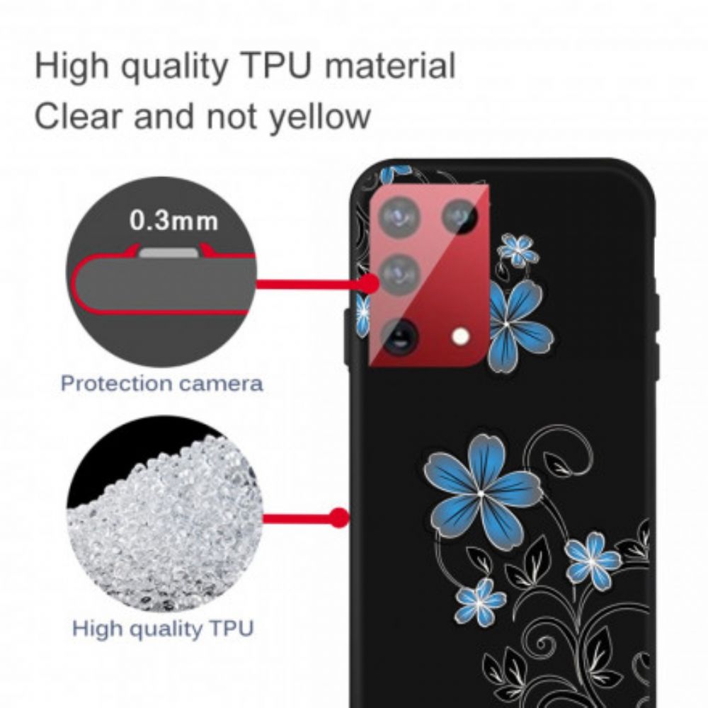 Hoesje voor Samsung Galaxy S21 Ultra 5G Blauwe Bloemen