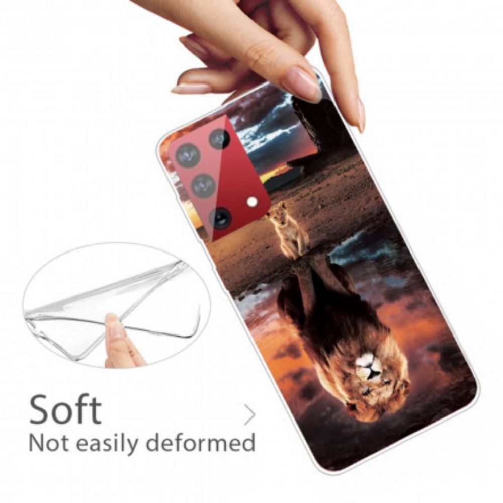 Hoesje voor Samsung Galaxy S21 Ultra 5G Droom Leeuwenwelp