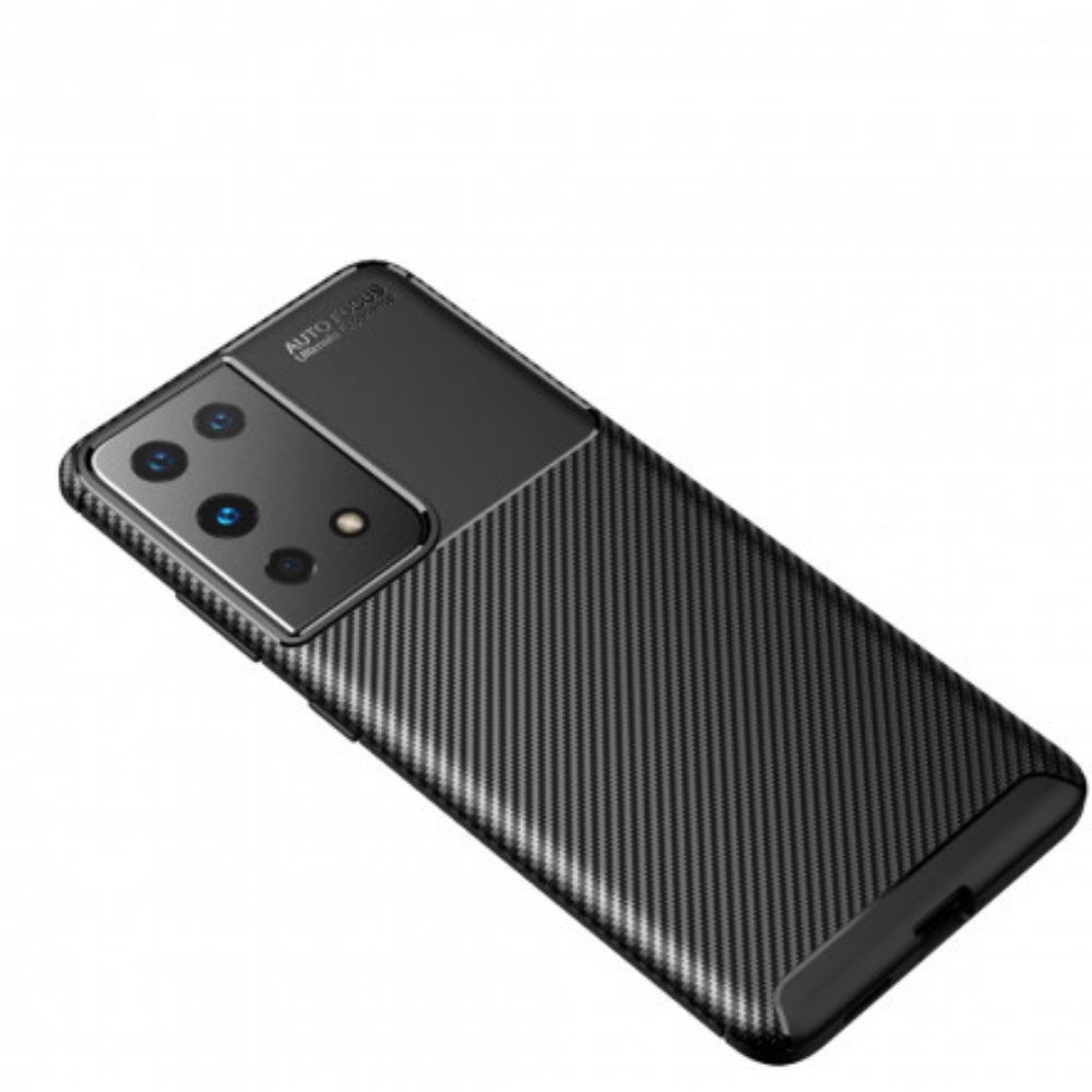 Hoesje voor Samsung Galaxy S21 Ultra 5G Flexibele Koolstofvezeltextuur