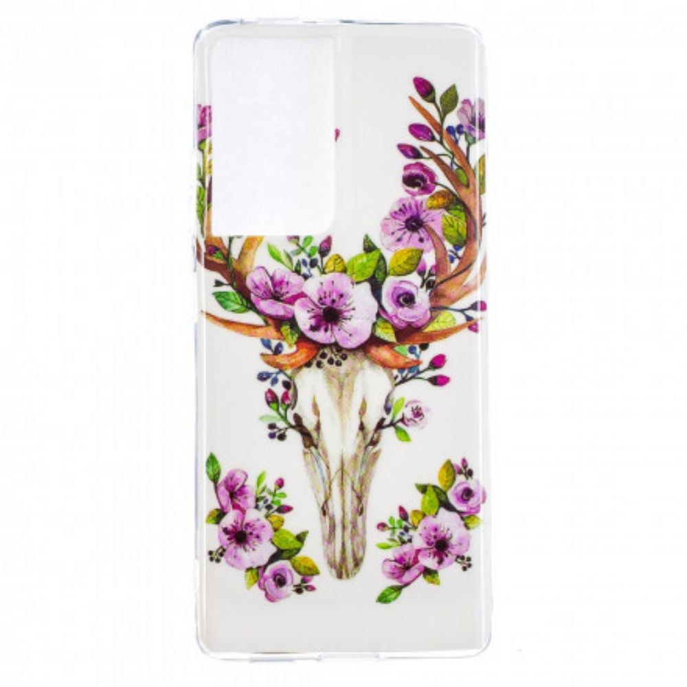 Hoesje voor Samsung Galaxy S21 Ultra 5G Fluorescerende Bloem Eland