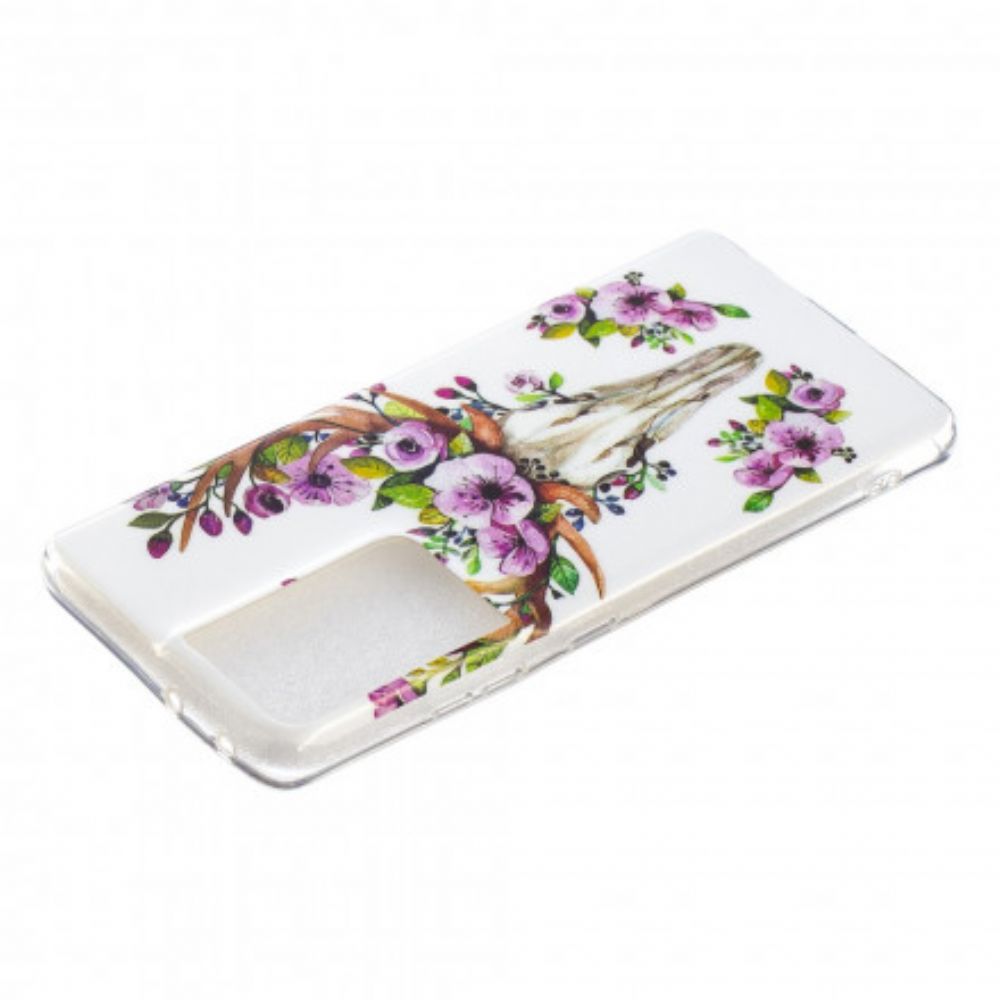 Hoesje voor Samsung Galaxy S21 Ultra 5G Fluorescerende Bloem Eland