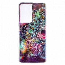 Hoesje voor Samsung Galaxy S21 Ultra 5G Fluorescerende Bloemenserie