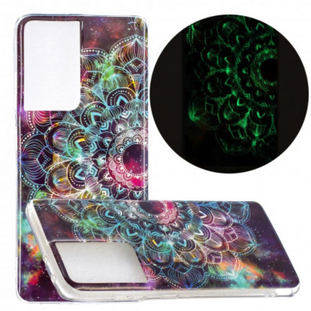 Hoesje voor Samsung Galaxy S21 Ultra 5G Fluorescerende Bloemenserie